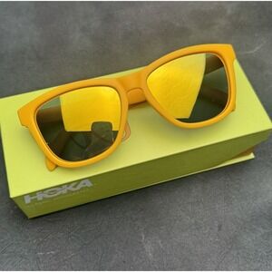 Hoka‎ Classic Sunglasses Yellow Matte Polarized Lenses 400 UV Protection Sport